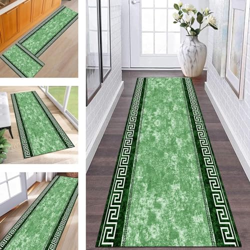 Teppich Läufer Lang Flur rutschfest waschbar Teppichmatte Küchenläufer 80X180CM Grün Korridor Läufer Teppich Anpassbar Küchenmat Meterware Flurteppich Dauerhaft Wohnzimmer Schlafzimmer Esszimmer Teppich Läufer Lang Flur rutschfest waschbar Teppichmatte Küchenläufer 80X180CM Grün Korridor Läufer Teppich Anpassbar Küchenmat Meterware Flurteppich Dauerhaft Wohnzimmer Schlafzimmer Esszimmer von Wassly