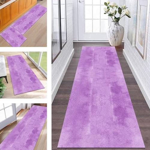 Teppich Läufer Lang Flur rutschfest waschbar Teppichmatte Küchenläufer 80X300CM Rosa Korridor Läufer Teppich Anpassbar Küchenmat Meterware Flurteppich Dauerhaft Wohnzimmer Schlafzimmer Esszimmer von Wassly