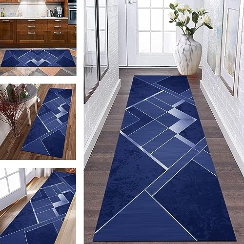 Wassly Teppich Läufer Lang Flur Küche rutschfest waschbar Küchenläufer Polyester 80X100CM Korridor Teppichläufer Dunkelblau Schlafzimmer Wohnzimmer Küchenteppich Meterware Teppichmatten Flurläufer Wassly Teppich Läufer Lang Flur Küche rutschfest waschbar Küchenläufer Polyester 80X100CM Korridor Teppichläufer Dunkelblau Schlafzimmer Wohnzimmer Küchenteppich Meterware Teppichmatten Flurläufer von Wassly