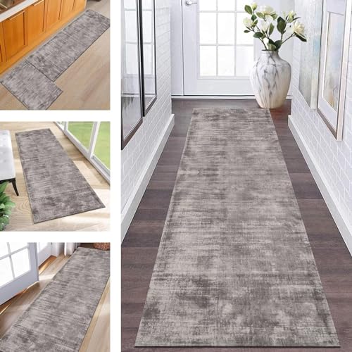 Wassly Teppich Läufer Lang Flur rutschfest waschbar Teppichmatte Küchenläufer 70X100CM Braun Korridor Läufer Teppich Küchenmat Meterware Flurteppich Dauerhaft Wohnzimmer Schlafzimmer Esszimmer von Wassly