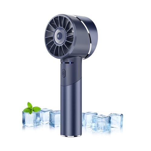 Wastou Handventilator, USB wiederaufladbarer tragbarer Turbo-Ventilator, 2600mAh Akku Mini Personal Fan, kleiner Taschenhandventilator für Reisen Camping Outdoor (Blau) von Wastou