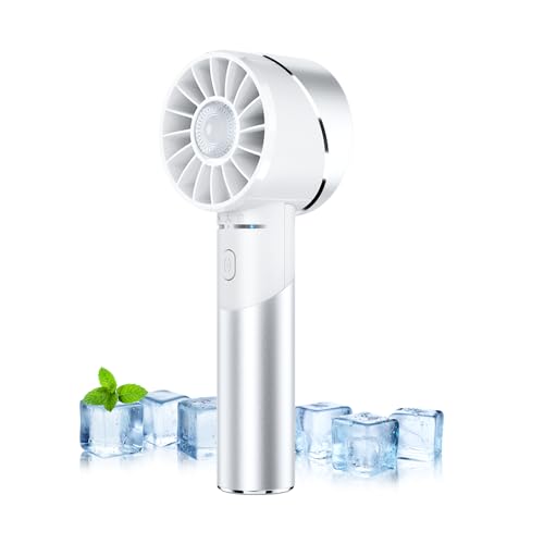 Wastou Handventilator, USB wiederaufladbarer tragbarer Turbo-Ventilator, 2600mAh Akku Mini Personal Fan, kleiner Taschenhandventilator für Reisen Camping Outdoor (Weiß) von Wastou