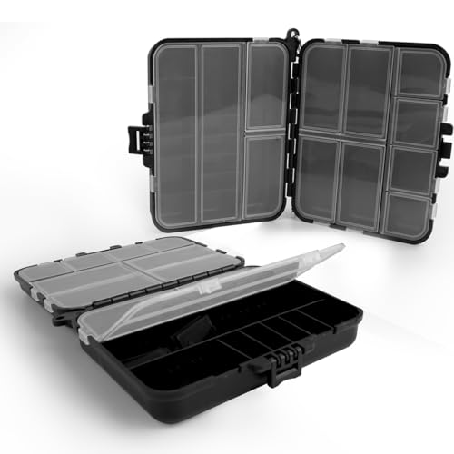 2 Stück Köderbox, Köderbox Angeln Angelbox Tackle Box Angeln Angelköder Box mit Verstellbaren Einzelfächern Geeignet als Angelgeschenk Tacklebox Schwarz 2 Stück Köderbox, Köderbox Angeln Angelbox Tackle Box Angeln Angelköder Box mit Verstellbaren Einzelfächern Geeignet als Angelgeschenk Tacklebox Schwarz von WatDenyFine