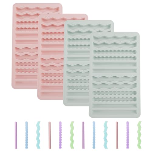 4 Stück Backmatte Hundekekse 12 Riegel Backmatten für Hundeleckerlies Hundeleckerli Backmatte Müsliriegel Backform Silikon Backmatte Hundeleckerli Backmatten für DIY Hundeleckerlies Snack Rosa Grau von WatDenyFine