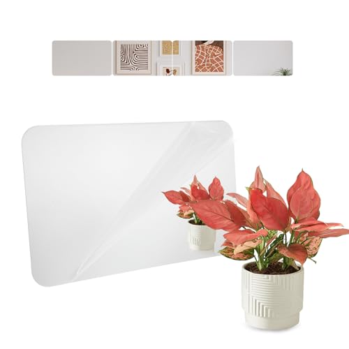 4 Stück Spiegelfliesen Selbstklebend Acryl Spiegel Klebespiegel Spiegelfolie Selbstklebend Selbstklebende Spiegel Spiegelfliesen 17x27 DIY Spiegelfliese für Schlafzimmer Schrank Badezimmer Wohnzimmer von WatDenyFine