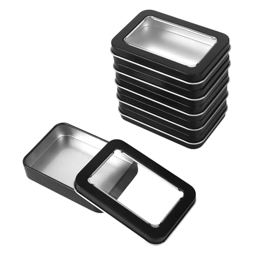 WatDenyFine 6 Stück Metalldosen mit Deckel, Storagebox Aufbewahrungsbox Blechdose Kleine Box mit Deckel Klein Aufbewahrungsbox Klein Metallbox Kleine Dosen Karten Boxen Blechdosen für Teile, Schwarz WatDenyFine 6 Stück Metalldosen mit Deckel, Storagebox Aufbewahrungsbox Blechdose Kleine Box mit Deckel Klein Aufbewahrungsbox Klein Metallbox Kleine Dosen Karten Boxen Blechdosen für Teile, Schwarz von WatDenyFine