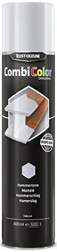 Rust-Oleum CombiColor Original Hammerschlag Spray - Einschichtiger Metallschutz direkt auf Rost, Grundierung und Deckschicht in einem - 400ml (Lichtgrau) von Watco