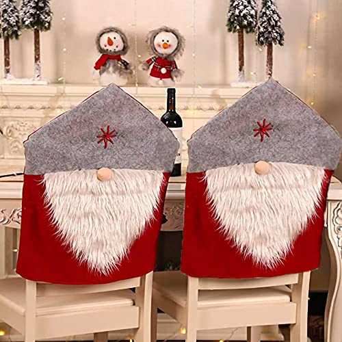 Watenkliy Weihnachtsdeko 2pcs Dining Stuhlhusse Weihnachten 2020 neu Stuhlabdeckung 60 * 50cm Stuhlüberzug Weihnachtstisch Dekoration von Watenkliy