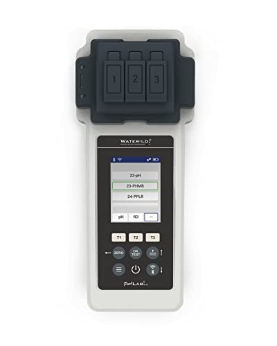 PoolLab 2.0 elektronischer Wassertester - Photometer - professionelle Wasseranalyse für Pool und Spa - Pooltester mit 3 parallelen Messkammern - 24 Wasserwerte - mit 70 Testtabletten von Water-ID