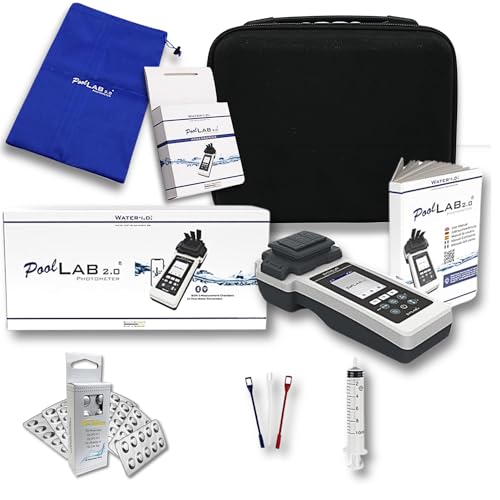 Water-i.d. WATER TESTING EQUIPMENT PoolLab 2.0 mit 70 Testtabletten - Special Edition für MediMuc - 24 Parameter - App, Software - Messung bis zu 3 Parameter in einem Test (2.0) von Water-i.d. WATER TESTING EQUIPMENT