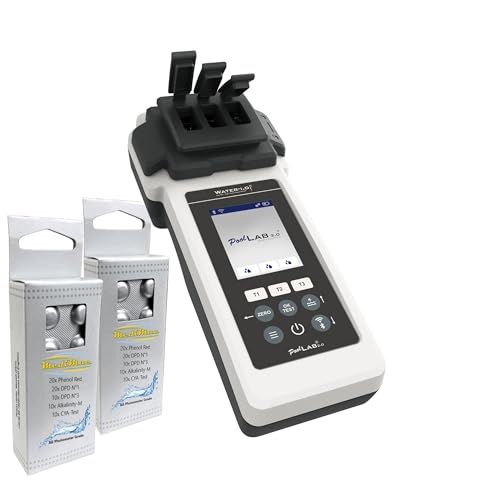 Water-i.d. WATER TESTING EQUIPMENT PoolLab 2.0 mit 70 Testtabletten - Special Edition für MediMuc - 24 Parameter - App, Software - Messung bis zu 3 Parameter in einem Test (2.0 | EXTRA Refillpack) von Water-ID