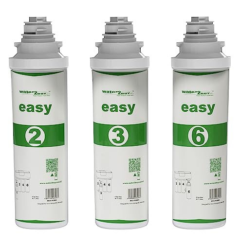 Water2buy EASY W2BERO(Mineral) Annual 3 Filterset | Easy Twist Filter für das W2BERO(Mineral) easy Umkehrosmosesystem von Water2buy