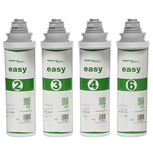 Water2buy EASY W2BERO(Mineral) Komplettes 4 Filterset | Easy Twist Filter für das W2BERO(Mineral) easy Umkehrosmosesystem von Water2buy