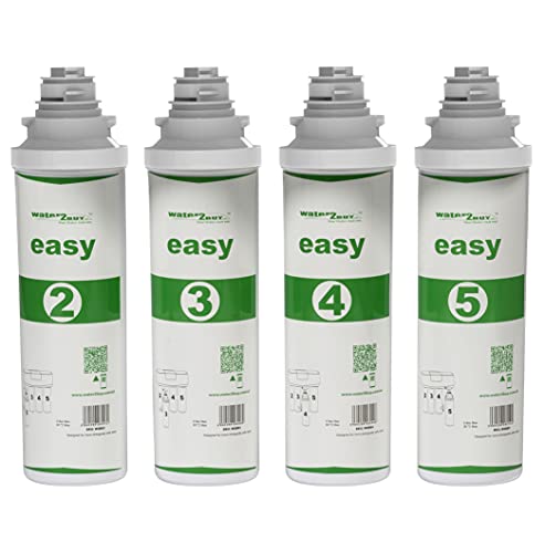 Water2buy EASY W2BERO Komplettes 4 Filterset | Easy Twist Filter für die W2BERO easy Umkehrosmoseanlage von Water2buy