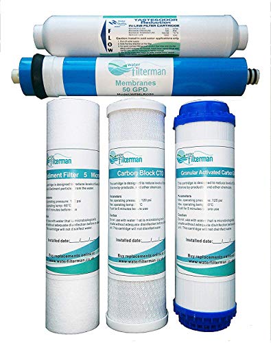 Wasserfilter Ersatz Set - 5 Stufen Umkehrosmose Filter von Water Filter Man Ltd