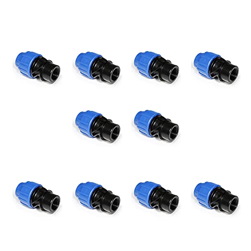 WaterShop 10 Pz. Raccordo Femmina a Compressione ø 16 x 3/4" 55920-1-C-10, Blau + von WaterShop