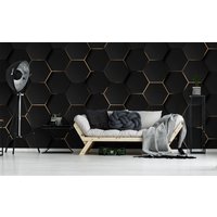 Luxuriöse Matte Sechseck-Tapete, Abstrakte Linien, Geometrisch, Wandbild, Abnehmbare Tapete, Selbstklebend, Peel & Stick, Wanddekoration Luxuriöse Matte Sechseck-Tapete, Abstrakte Linien, Geometrisch, Wandbild, Abnehmbare Tapete, Selbstklebend, Peel & Stick, Wanddekoration von WatercolorMurals
