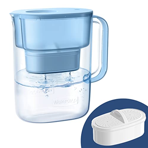 Waterdrop Lucid Wasserfilterkrug mit 1×90-Tage-Filter, 3,5 l, reduziert Fluorid, Chlor und mehr, NSF-zertifiziert, BPA-frei, Blau (Ersatzfilter: WD-PF-01A Plus) von Waterdrop