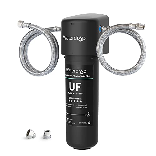 Waterdrop 10UA-UF 0,01 μm Ultra-Filtration unter der Spüle Wasserfilter für Baçtıria R eduzierung, 30.000 Liters Chlor reduzierungskapazität, direkter Anschluss an Küchenarmatur von Waterdrop
