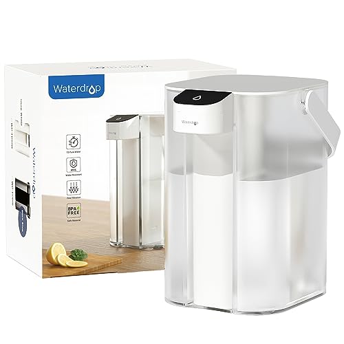 Waterdrop Instant Eletric Wasserfilter Kanne, 3.5L 3 Monate Wasserfilter Outdoor Trinkwasser System, Reduziert Kalk, Chlor, Blei, Quecksilber, PFAS, PFOA/PFOS, Weiß (mit 1 757 Liter Filter) von Waterdrop