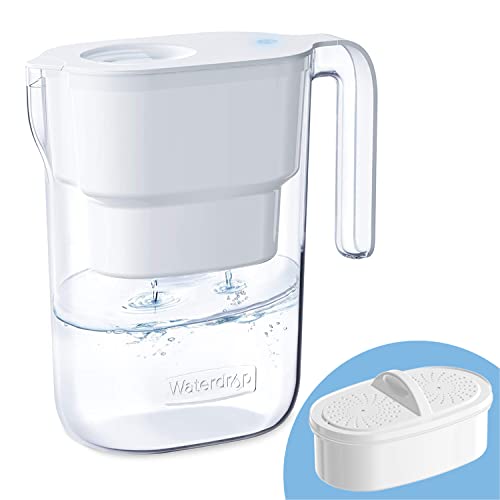 Waterdrop Elfin Kühlschrank-Wasserfilterkrug mit 3-Monats-Filter, 2,5 l, reduziert Fluorid, Chlor und mehr, NSF-zertifiziert, BPA-frei, Weiß (Ersatzfilter: WD-PF-01A Plus) von Waterdrop