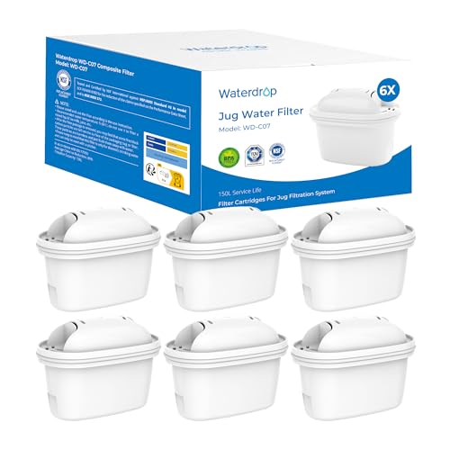 Waterdrop Filterkartuschen, Kalkschutz, Ersatz für Brita® Maxtra+® Plus, Maxtra Pro® All-in-1 Wasserfilter, Kompatibel mit Brita® Marella® Kanne, TÜV SÜD, NSF Zertifiziert (6) von Waterdrop