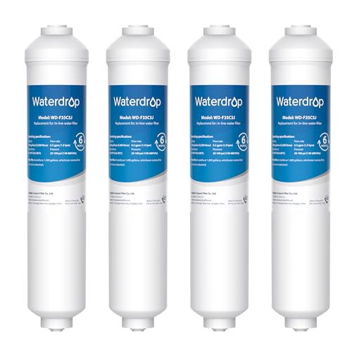 Waterdrop Kühlschrank Wasserfilter Ersatz für Samsung Wasserfilter DA29-10105J HAFEX/EXP, DA2010CB Wasserfilter, Samsung Side by Side, LG In-Line Wasserfilter, NSF Zertifiziert (4 Stück) von Waterdrop