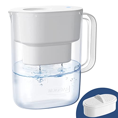 Waterdrop Lucid Wasserfilter Kanne mit 1×90-Tage-Filter, 3,5 l, Reduziert Kalk, Chlor, Blei, Kupfer im Wasser, NSF-zertifiziert, BPA-frei, Weiß (Ersatzfilter: WD-PF-01A Plus) von Waterdrop