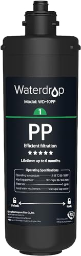 Waterdrop WD-10PP Wasserfilter für Unterspüle, Ersatz TSA 3-stufiges Wasserfiltersystem, TSB 3-stufiges Unterspülbecken Wasserfiltersystem Waterdrop WD-10PP Wasserfilter für Unterspüle, Ersatz TSA 3-stufiges Wasserfiltersystem, TSB 3-stufiges Unterspülbecken Wasserfiltersystem von Waterdrop
