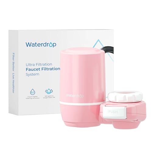 Waterdrop Ultrafiltrationssystem zur Hautpflege, Wasserfilter für den Wasserhahn, NSF-Zertifiziert, Reduziert Chlor, Passt auf Standardhähne, WD-FC-02, Rosa (1 Filter) von Waterdrop