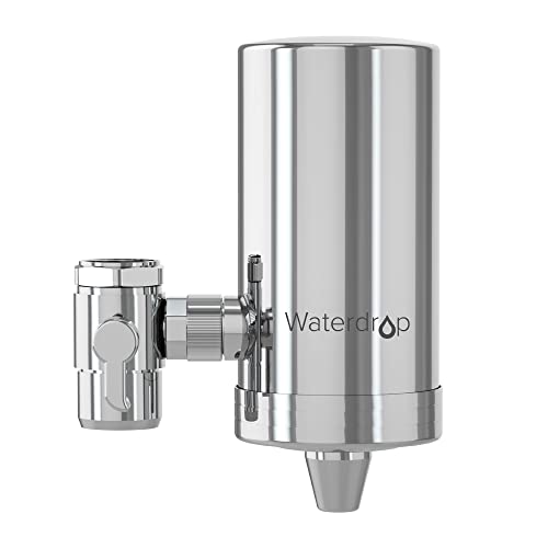 Waterdrop WD-FC-06 Wasserfilter Wasserhahn aus Rostfreiem Stahl, Kohleblock Wasserfiltersystem, Leitungswasserfilter, Entfernt Chlor, Schwermetalle und Schlechten Geschmack (1 Filter Enthalten) von Waterdrop