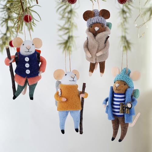 Watereem Set mit 4 weihnachtlichen Filz-Maus-Ornamenten, 12,7 cm, Mini-Rucksack-Mäuse mit Weihnachtsbaumkranz, Wolle, Weihnachts-Tischdekoration, Tierhandwerk für Urlaub, Ostern, Geschenke Watereem Set mit 4 weihnachtlichen Filz-Maus-Ornamenten, 12,7 cm, Mini-Rucksack-Mäuse mit Weihnachtsbaumkranz, Wolle, Weihnachts-Tischdekoration, Tierhandwerk für Urlaub, Ostern, Geschenke von Watereem