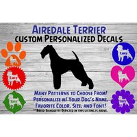 Airedale Terrier Hund Personalisiert Silhouette Vinyl Aufkleber - Hunderasse Aufkleber-Auto Fensteraufkleber-Haustier Geschenk-Custom Pet Sticker von WaterfallGlenDesigns