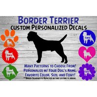 Border Terrier Personalisiert Hund Silhouette Vinyl Aufkleber - Fensteraufkleber Autoaufkleber Hundename Tumbler, Telefon Custom von WaterfallGlenDesigns