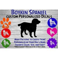 Boykin Spaniel Personalisiert Hund Silhouette Vinyl Aufkleber - Fensteraufkleber Autoaufkleber Name Tumbler, Phone Art Custom von WaterfallGlenDesigns