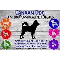 Canaan Hund Personalisierte Silhouette Vinyl Aufkleber - Fensteraufkleber Autoaufkleber Name Tumbler, Phone Art Custom von WaterfallGlenDesigns