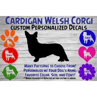 Cardigan Welsh Corgis Hund Personalisiert Silhouette Vinyl Aufkleber/Hunderasse Auto Fensteraufkleber Benutzerdefinierter Tumbler Oder Phone von WaterfallGlenDesigns
