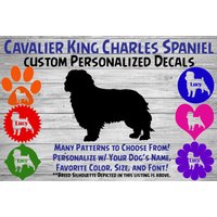 Cavalier King Charles Spaniel Personalisiert Hund Silhouette Vinyl Aufkleber - Fensteraufkleber Autoaufkleber Name Tumbler Custom Decal von WaterfallGlenDesigns