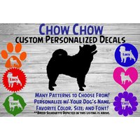 Chow Hund Personalisiert Silhouette Vinyl Aufkleber/Hunderasse Auto Fensteraufkleber Benutzerdefinierte Tumbler Oder Telefon Sticker Name von WaterfallGlenDesigns