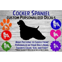 Cocker Spaniel Personalisierte Silhouette Vinyl Aufkleber/Hunderasse Auto Fensteraufkleber Benutzerdefinierter Tumbler Oder Telefonaufkleber von WaterfallGlenDesigns