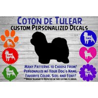 Coton De Tulear Hund Personalisiert Silhouette Vinyl Aufkleber/Hunderasse Auto Fensteraufkleber Benutzerdefinierte Tumbler Oder Telefon Sticker Name von WaterfallGlenDesigns