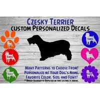 Czesky Cesky Terrier Personalisiert Hund Silhouette Vinyl Aufkleber - Fensteraufkleber Autoaufkleber Name Tumbler, Phone Custom von WaterfallGlenDesigns