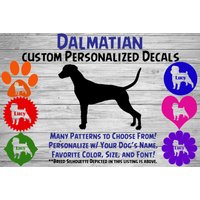 Dalmatiner Personalisiert Hund Silhouette Vinyl Aufkleber - Fensteraufkleber Autoaufkleber Name Tumbler, Telefon Custom von WaterfallGlenDesigns