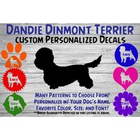 Dandie Dinmont Terrier Personalisiert Hund Silhouette Vinyl Aufkleber - Fensteraufkleber Autoaufkleber Name Tumbler, Phone Custom von WaterfallGlenDesigns