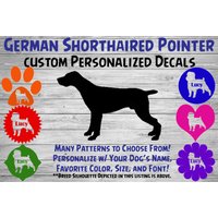 Deutscher Kurzhaar Zeiger Personalisiert Hund Silhouette Vinyl Aufkleber - Fensteraufkleber Autoaufkleber Name Tumbler Custom Decal von WaterfallGlenDesigns