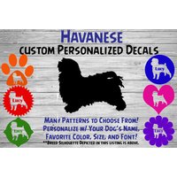 Havaneser Hund Personalisierte Silhouette Vinyl Aufkleber - Rasse Aufkleber-Auto Fenster Aufkleber-Pet Geschenk-Custom Pet Name von WaterfallGlenDesigns