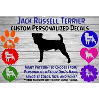 Jack Russell Parson Terrier Personalisiert Hund Silhouette Vinyl Aufkleber - Fensteraufkleber Autoaufkleber Name Tumbler von WaterfallGlenDesigns