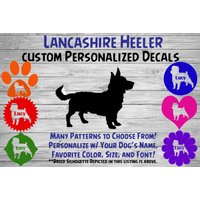 Lancashire Heeler Personalisiert Hund Silhouette Vinyl Aufkleber - Fenster Auto Sticker Yeti Tumbler, Phone Custom Dog Name von WaterfallGlenDesigns