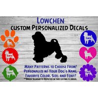 Lowchen Personalisierter Hund Silhouette Vinyl Aufkleber - Fenster Auto Yeti Tumbler, Phone Custom Dog Name von WaterfallGlenDesigns