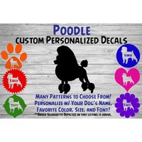 Pudel Personalisiert Hund Silhouette Vinyl Aufkleber - Auto Individuelle Name Sticker Für Tumbler, Telefon von WaterfallGlenDesigns